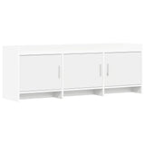 TV Cabinet 130 x 33 x 47 cm White Engineered Wood - Front View