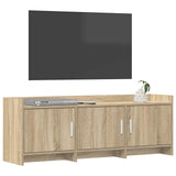 TV Cabinet 130 x 33 x 47 cm Sonoma Oak Engineered Wood - Front View