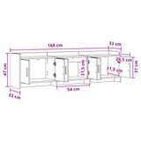 TV Cabinet 168 x 33 x 47 cm White Engineered Wood