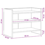 TV Cabinet 60 x 33 x 47 cm White Engineered Wood - Low Angle