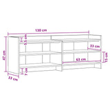 TV Cabinet 135 x 33 x 47 cm White Engineered Wood