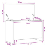 Storage Chest Sonoma Oak 80 x 40 x 50 cm Engineered Wood