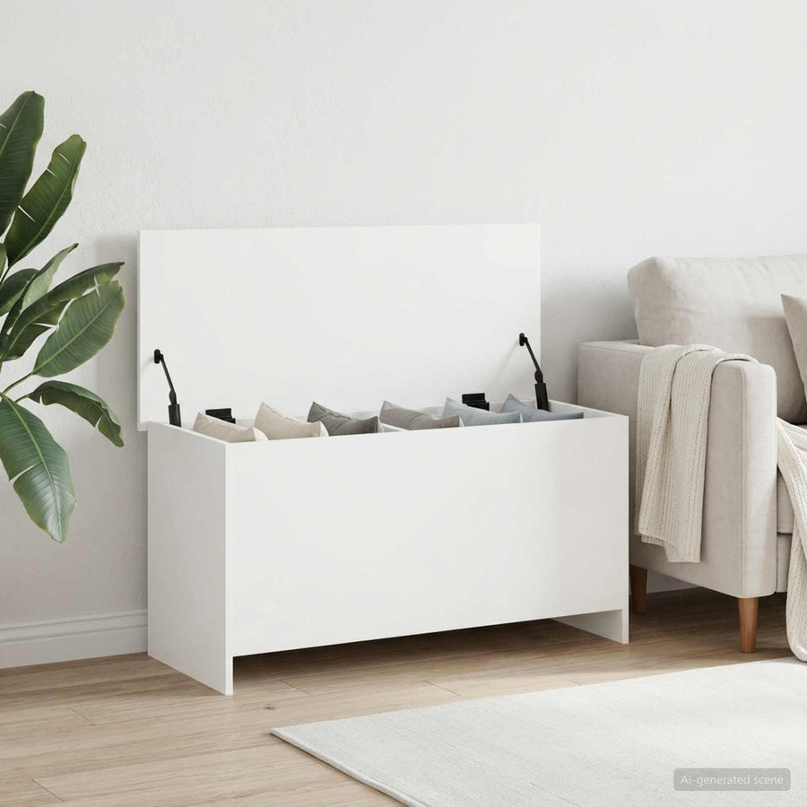 Storage Chest White 100 x 40 x 50 cm Engineered Wood