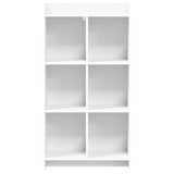 Bookcase White 59 x 30 x 111 cm Engineered Wood - Top-Down View