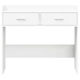Console Table White 90 x 35 x 80 cm Engineered Wood - 45-Degree Angle