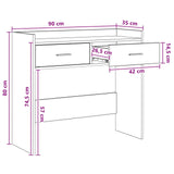 Console Table White 90 x 35 x 80 cm Engineered Wood - Extra Image
