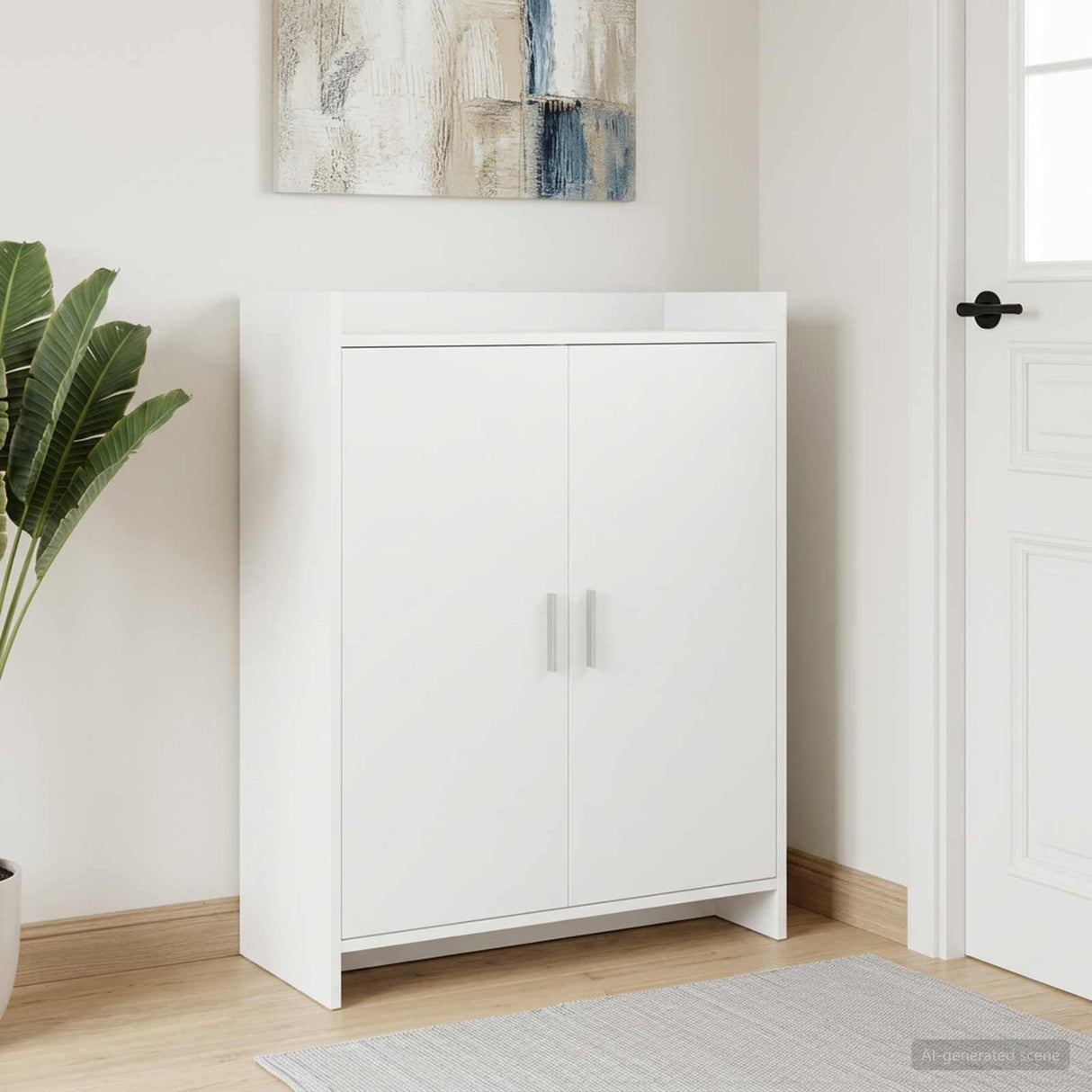 Shoe Cabinet with Door White 73.5 x 36 x 92 cm Engineered Wood