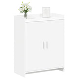 Shoe Cabinet with Door White 73.5 x 36 x 92 cm Engineered Wood - Side View
