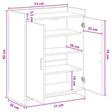 Shoe Cabinet Sonoma Oak 73.5 x 36 x 92 cm Engineered Wood - Extra Image