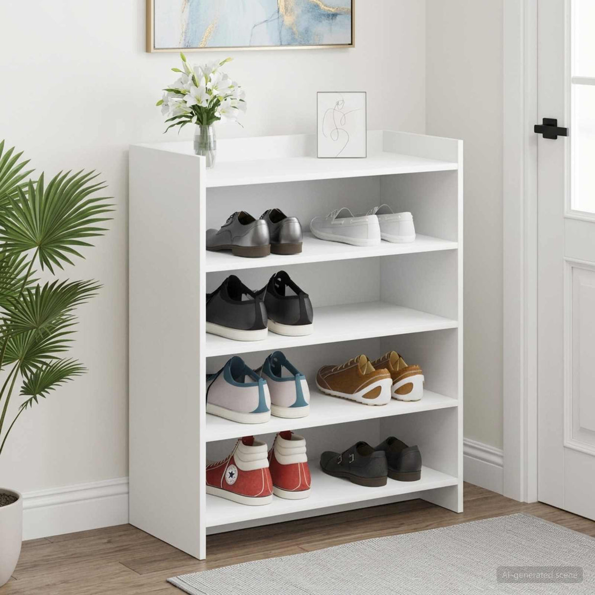 Shoe Cabinet White 73.5 x 36 x 92 cm Engineered Wood