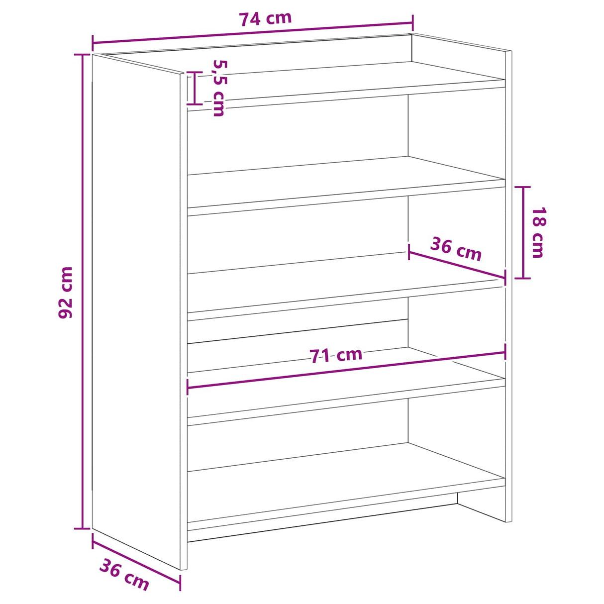 Shoe Cabinet White 73.5 x 36 x 92 cm Engineered Wood