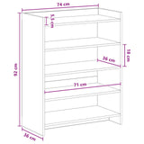 Shoe Cabinet Sonoma Oak 73.5 x 36 x 92 cm Engineered Wood