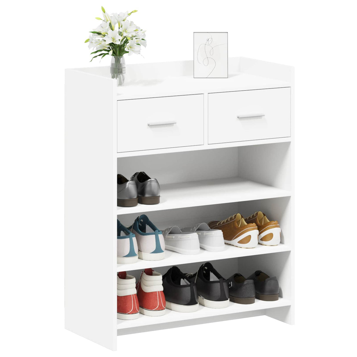 Shoe Cabinet White 73.5 x 36 x 92 cm Engineered Wood