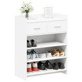 Shoe Cabinet White 73.5 x 36 x 92 cm Engineered Wood - Side View