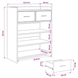 Shoe Cabinet Sonoma Oak 73.5 x 36 x 92 cm Engineered Wood