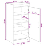 Shoe Cabinet with Storage White 48 x 36 x 92 cm Engineered Wood - Extra Image