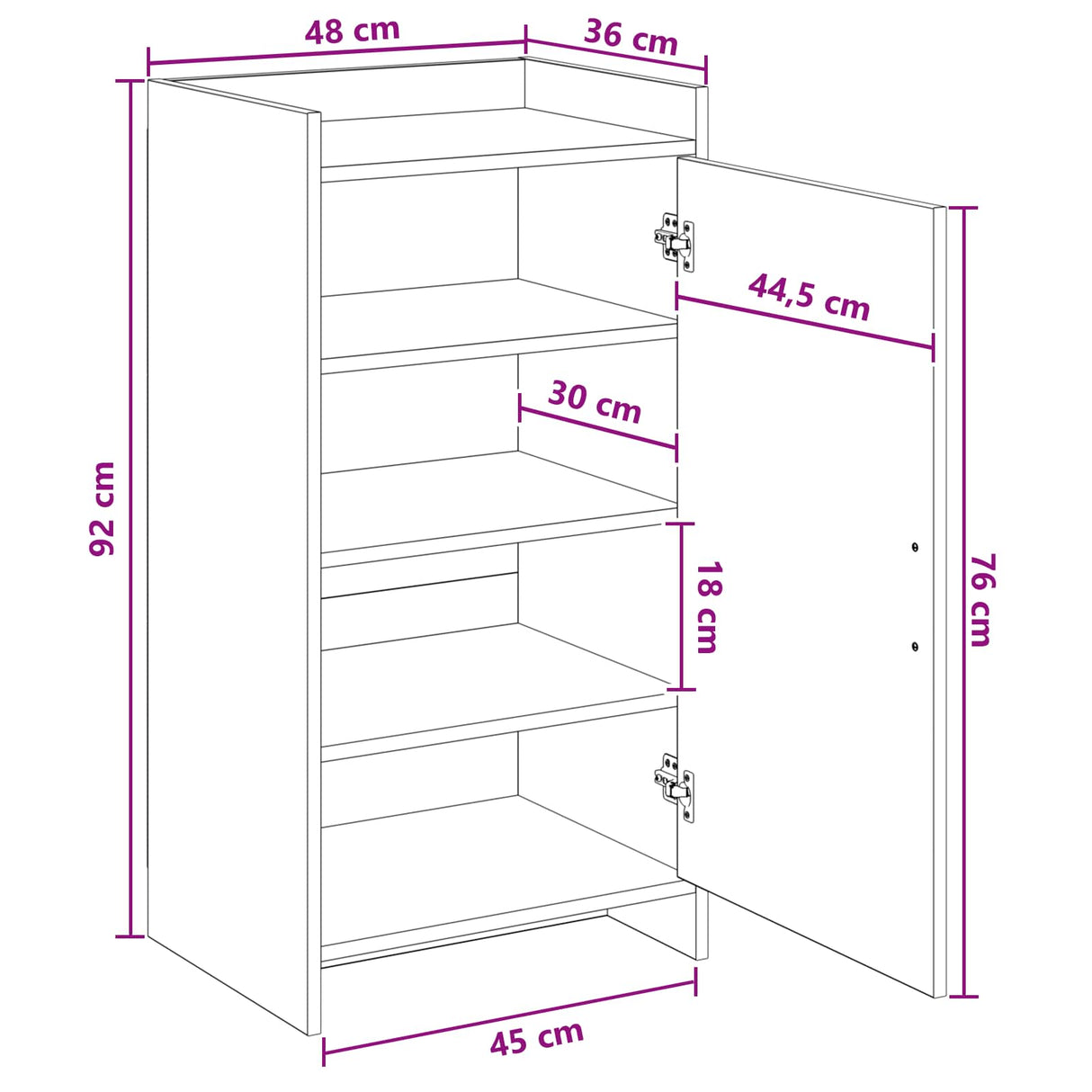 Shoe Cabinet Sonoma Oak 48 x 36 x 92 cm Engineered Wood