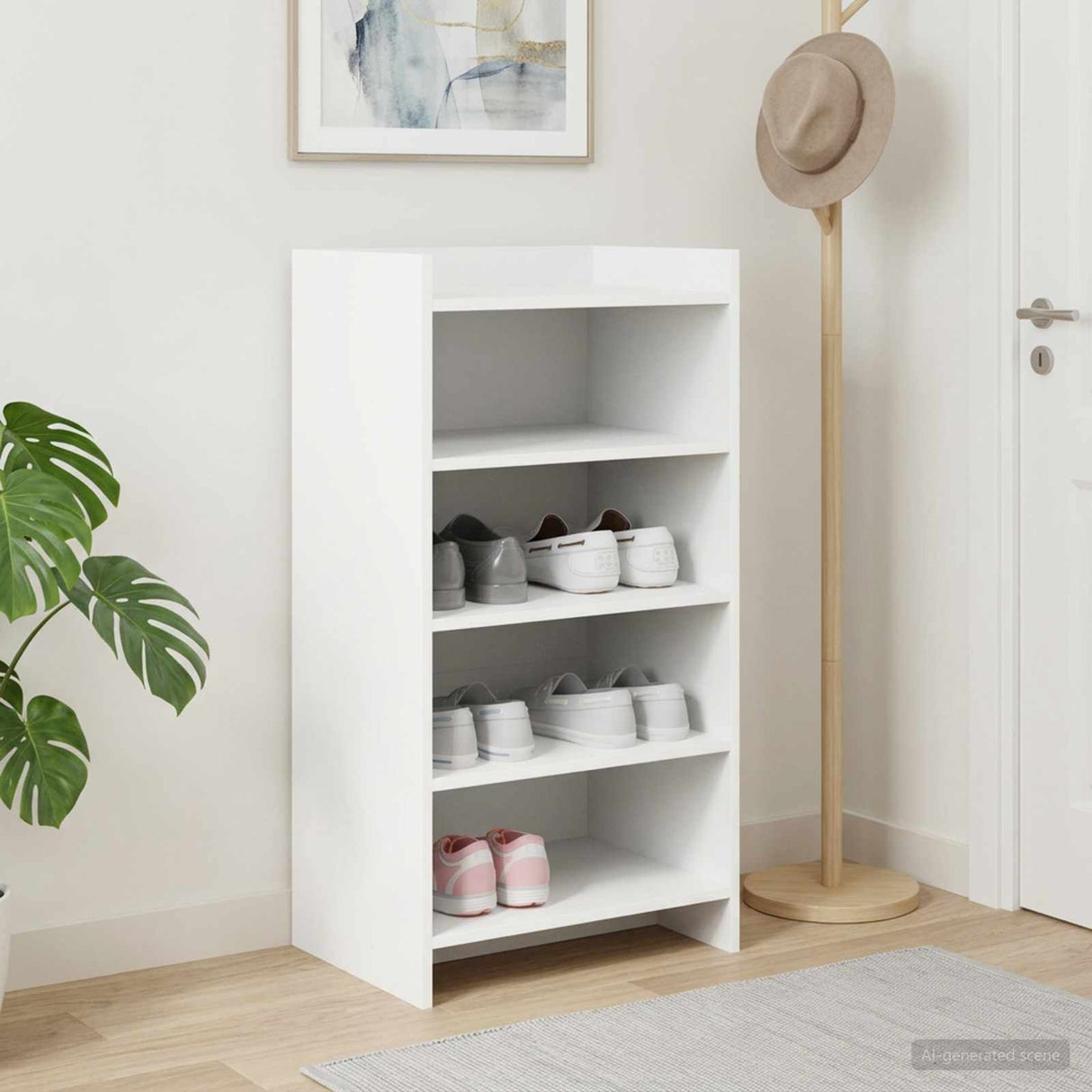 Shoe Cabinet with Storage White 48 x 36 x 92 cm Engineered Wood