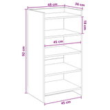 Shoe Cabinet with Storage White 48 x 36 x 92 cm Engineered Wood - Close-Up Angle