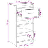Shoe Cabinet Sonoma Oak 48 x 36 x 92 cm Engineered Wood