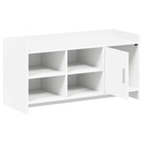Shoe Cabinet with Door White 100 x 39.5 x 51 cm Engineered Wood - Top-Down View