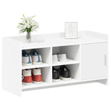 Shoe Cabinet with Door White 100 x 39.5 x 51 cm Engineered Wood - Side View