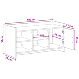 Shoe Cabinet with Door White 100 x 39.5 x 51 cm Engineered Wood - Extra Image