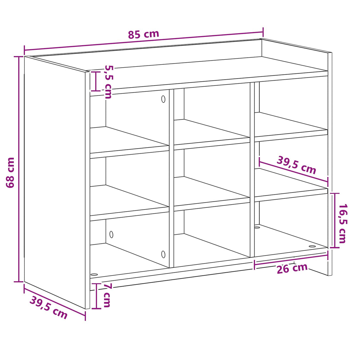 Shoe Cabinet Sonoma Oak 85 x 39.5 x 70 cm Engineered Wood