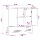 Wall Shelf Wall-Mounted Sonoma Oak 80 x 36 x 80 cm - Low Angle