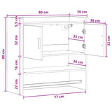 Wall Shelf Wall-Mounted White 80 x 36 x 80 cm Engineered Wood - Low Angle