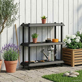 Shelving Unit 3-Tier 100 x 40 x 96 cm PP Anthracite - Top-Down View