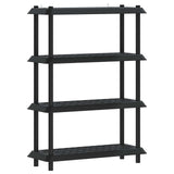 Shelving Unit 4-Tier 100 x 40 x 136.5 cm PP Anthracite - Front View