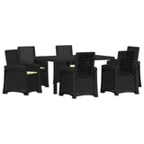Garden Dining Set 7 pcs Anthracite and Cream PP - Front View