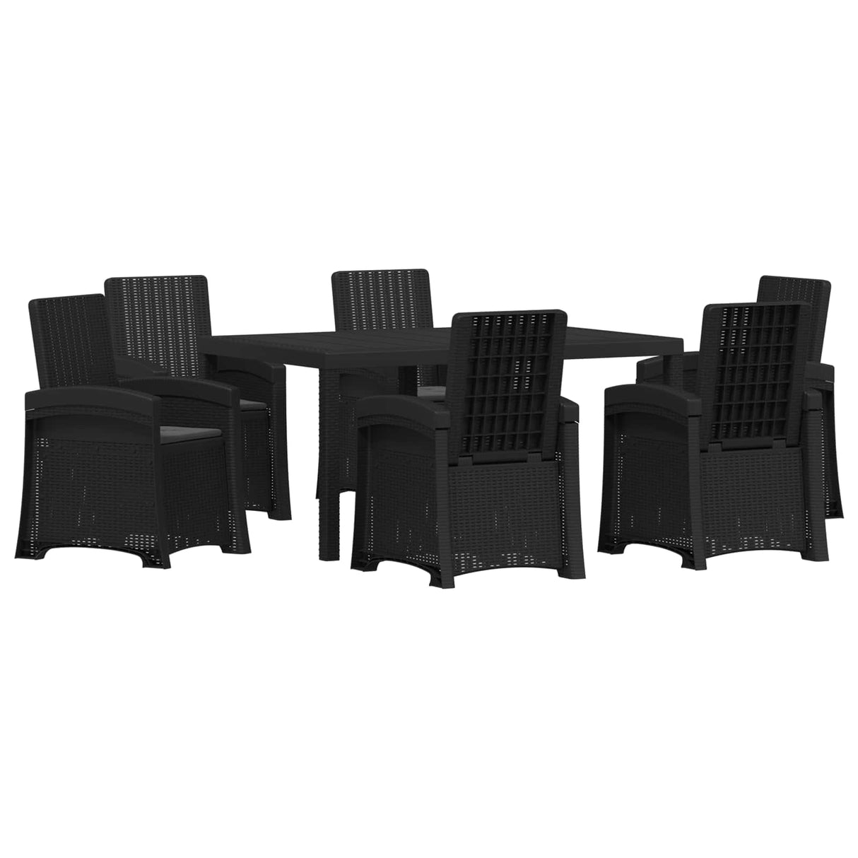 Garden Dining Set 7 pcs Anthracite PP