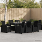 Garden Dining Set 9 pcs Anthracite and Cream 200 cm PP