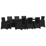 Garden Dining Set 9 pcs Anthracite PP