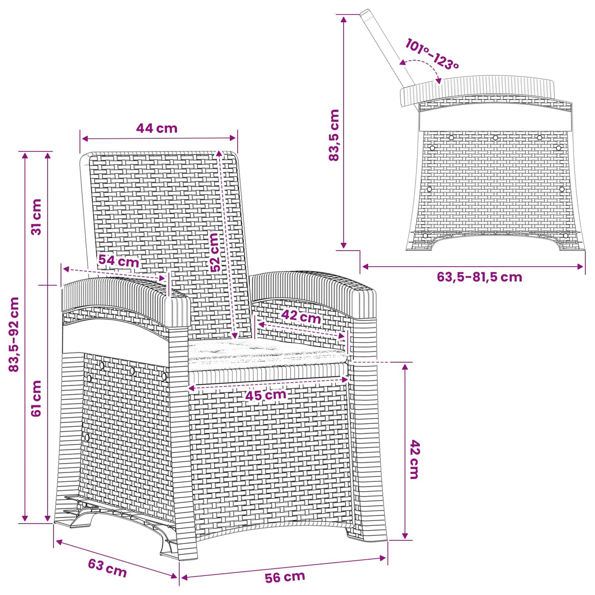 Garden Dining Set 9 pcs Anthracite PP
