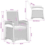 Garden Dining Set 9 pcs Anthracite PP