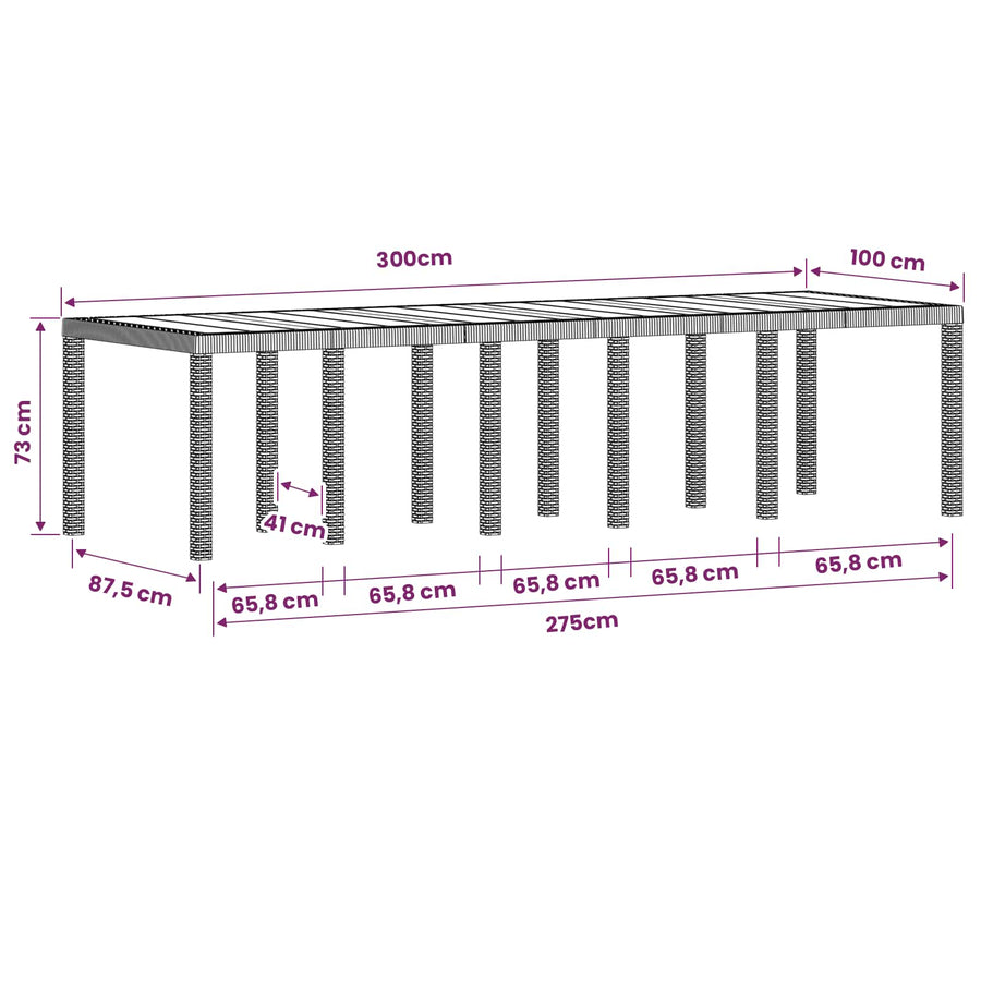 Garden Dining Set 14 pcs Anthracite and Cream 150 cm PP