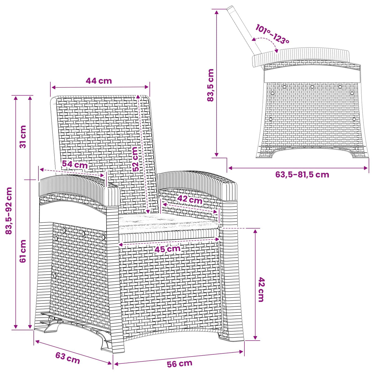Garden Dining Set 14 pcs Anthracite PP
