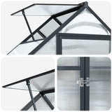 Garden Greenhouse with Door Anthracite 183.5 x 63.5 x 207 cm - Close-Up Angle