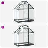Garden Greenhouse with Door Anthracite 183.5 x 123 x 207 cm - Low Angle