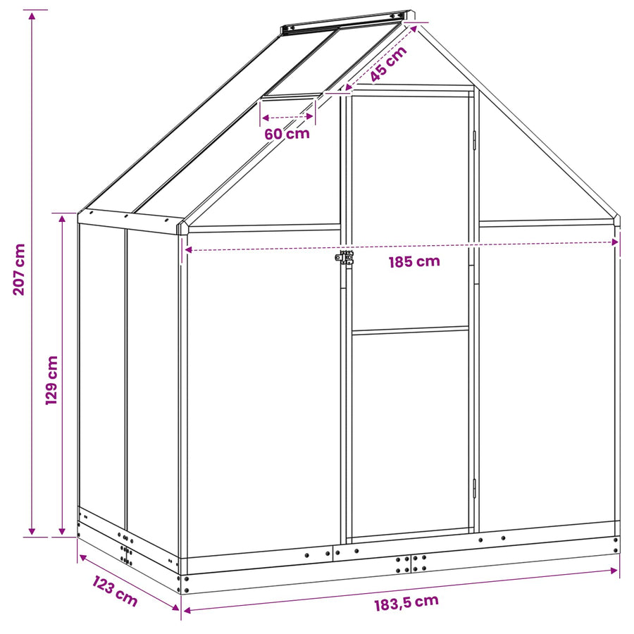 Garden Greenhouse 185 x 123 x 207 cm