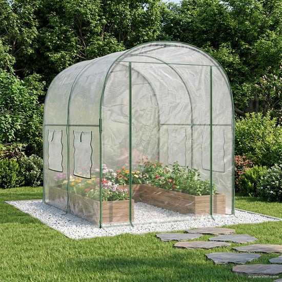 Greenhouse with Frame 160 x 200 x 192.5 cm PVC Transparent