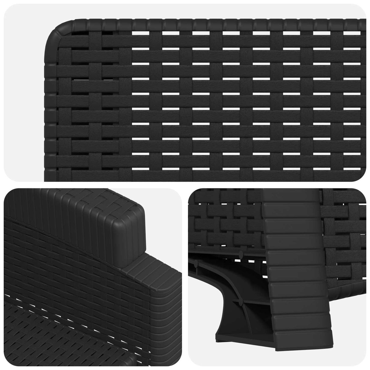 Reclining garden chair in rattan style Anthracite PP
