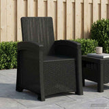 Reclining garden chair in rattan style Anthracite PP