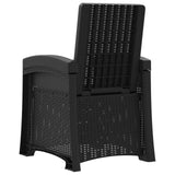 Reclining garden chair in rattan style Anthracite PP
