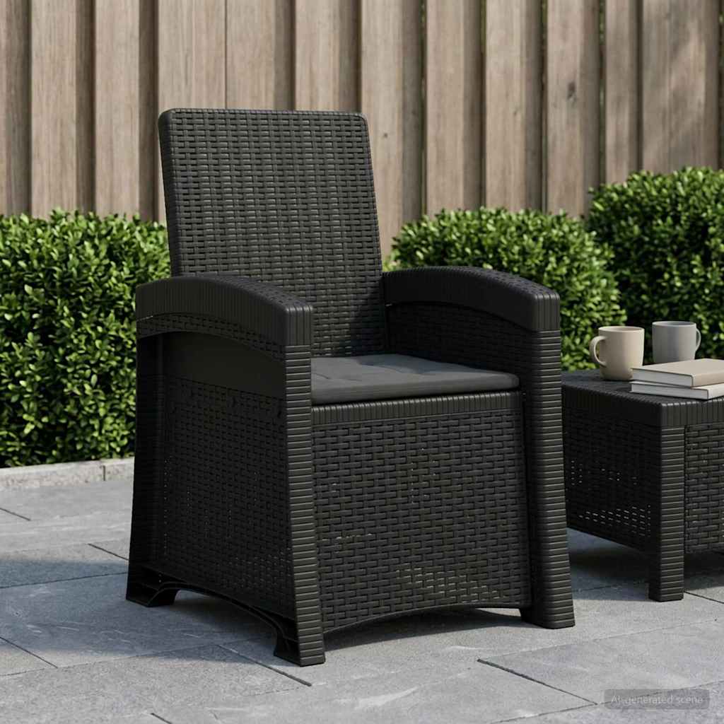 Reclining garden chair in rattan style Anthracite PP
