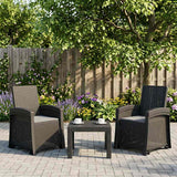 Reclining garden chair in rattan style 2 pcs Anthracite PP
