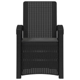 Reclining garden chair in rattan style 2 pcs Anthracite PP